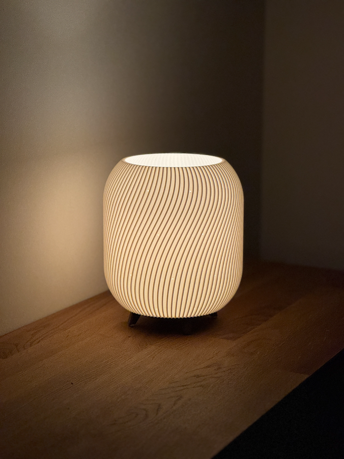 White Spiral Cylinder Lamp