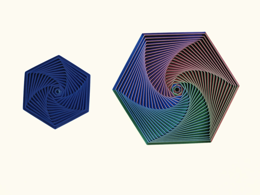 Brinquedo sensorial espiral hexagonal impresso em 3D