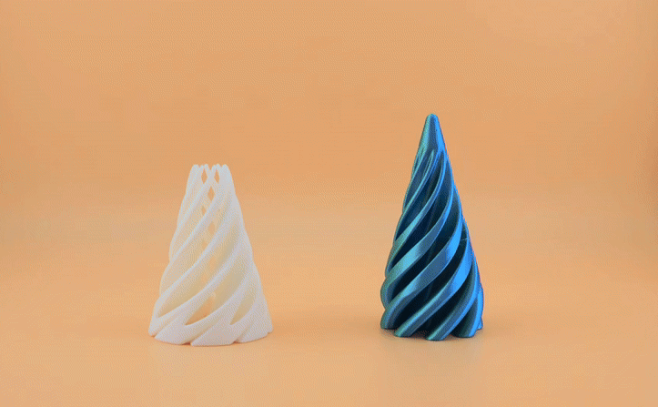 Demonstração de brinquedos espirais impressos em 3D