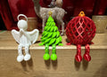 3D printed Christmas shelf sitter set with angel, Christmas tree, and red ornament