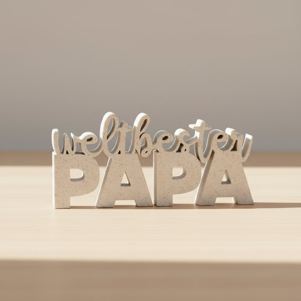 White 3D printed Best Papa Father's Day decor