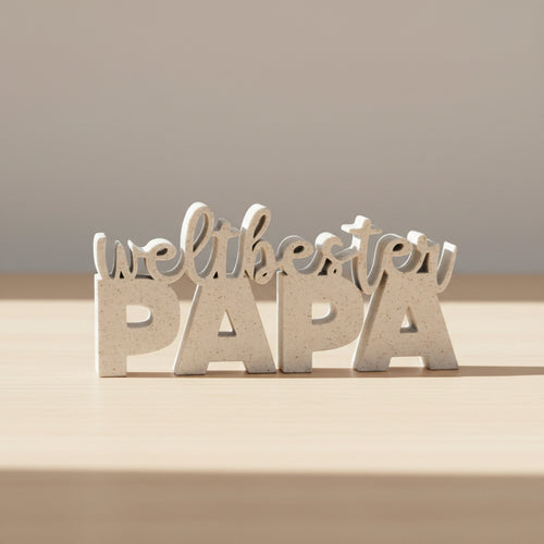 White 3D printed Best Papa Father's Day decor