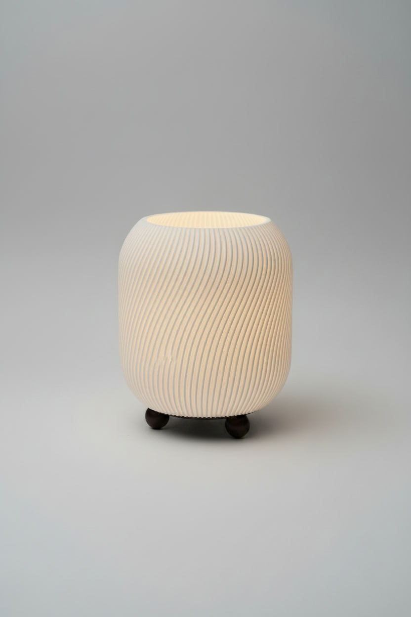 White Spiral Cylinder Lamp